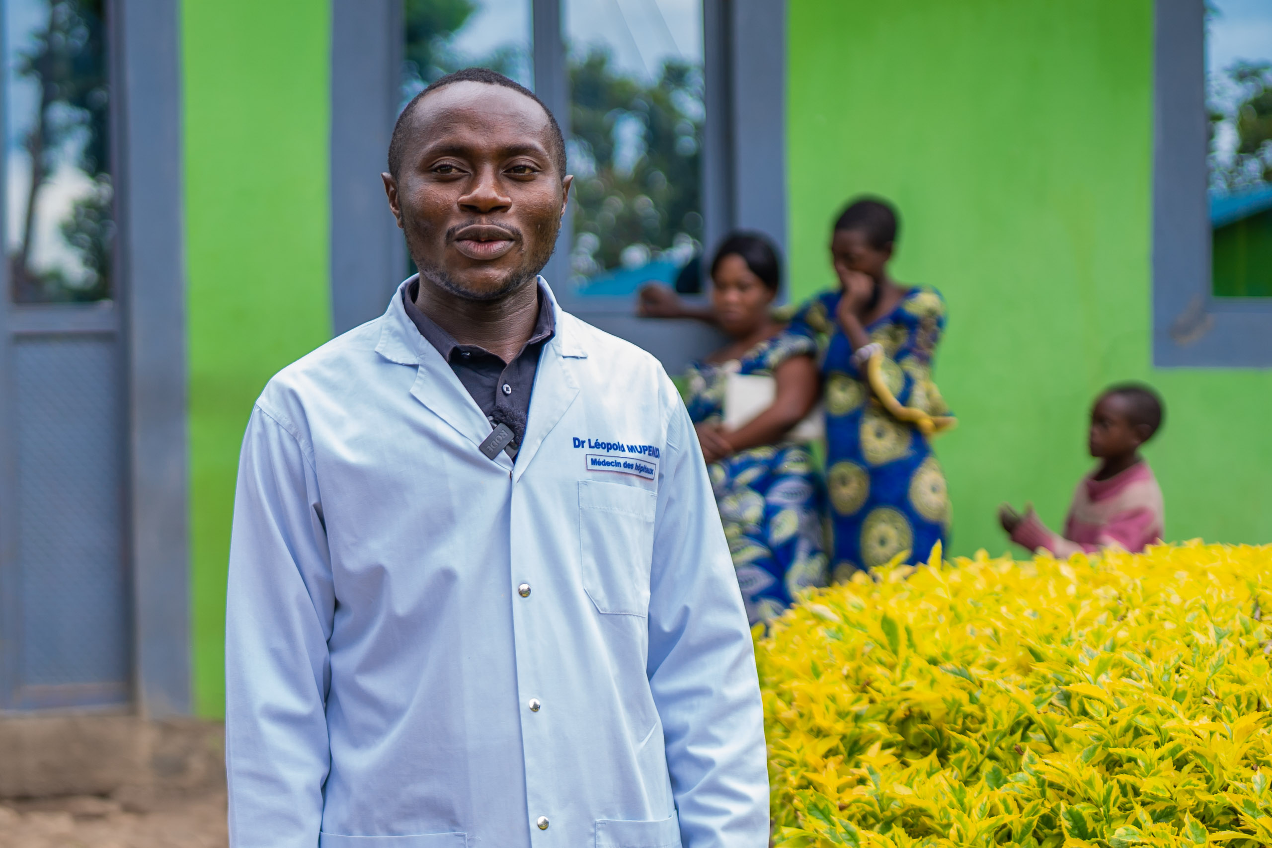 A doctor outside the health center