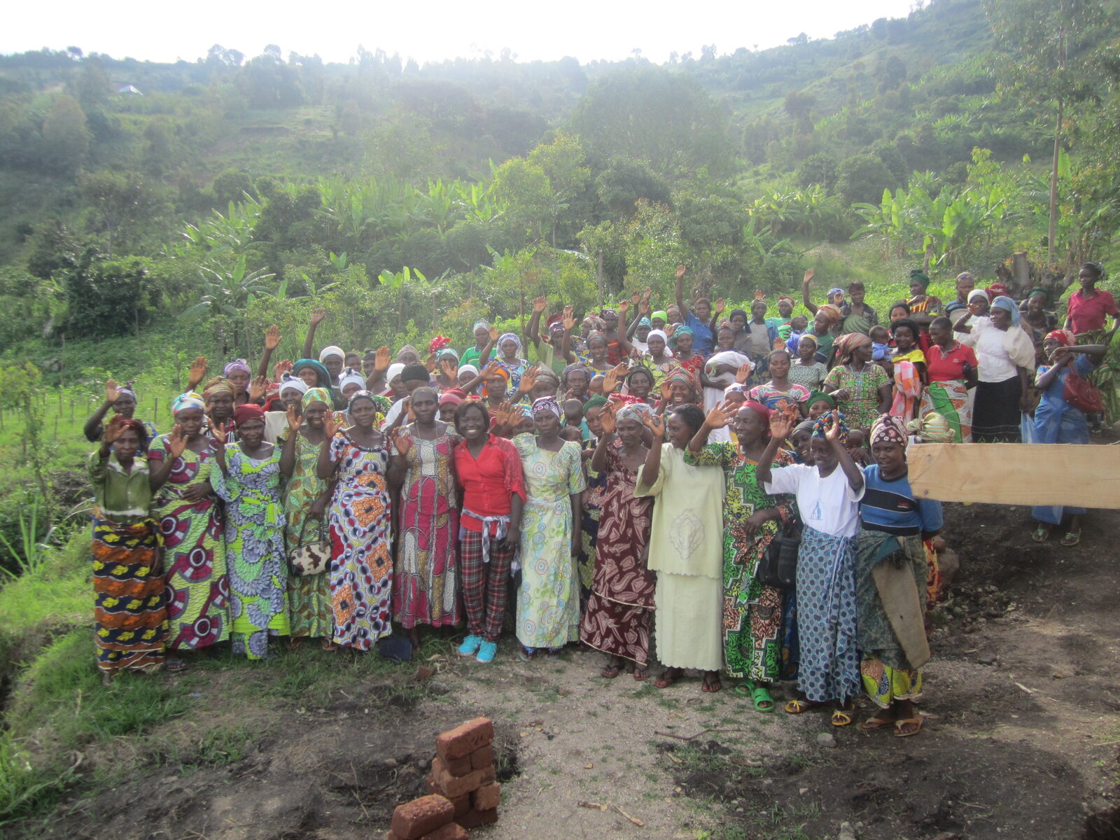 Members of the cooperative on a hillside
